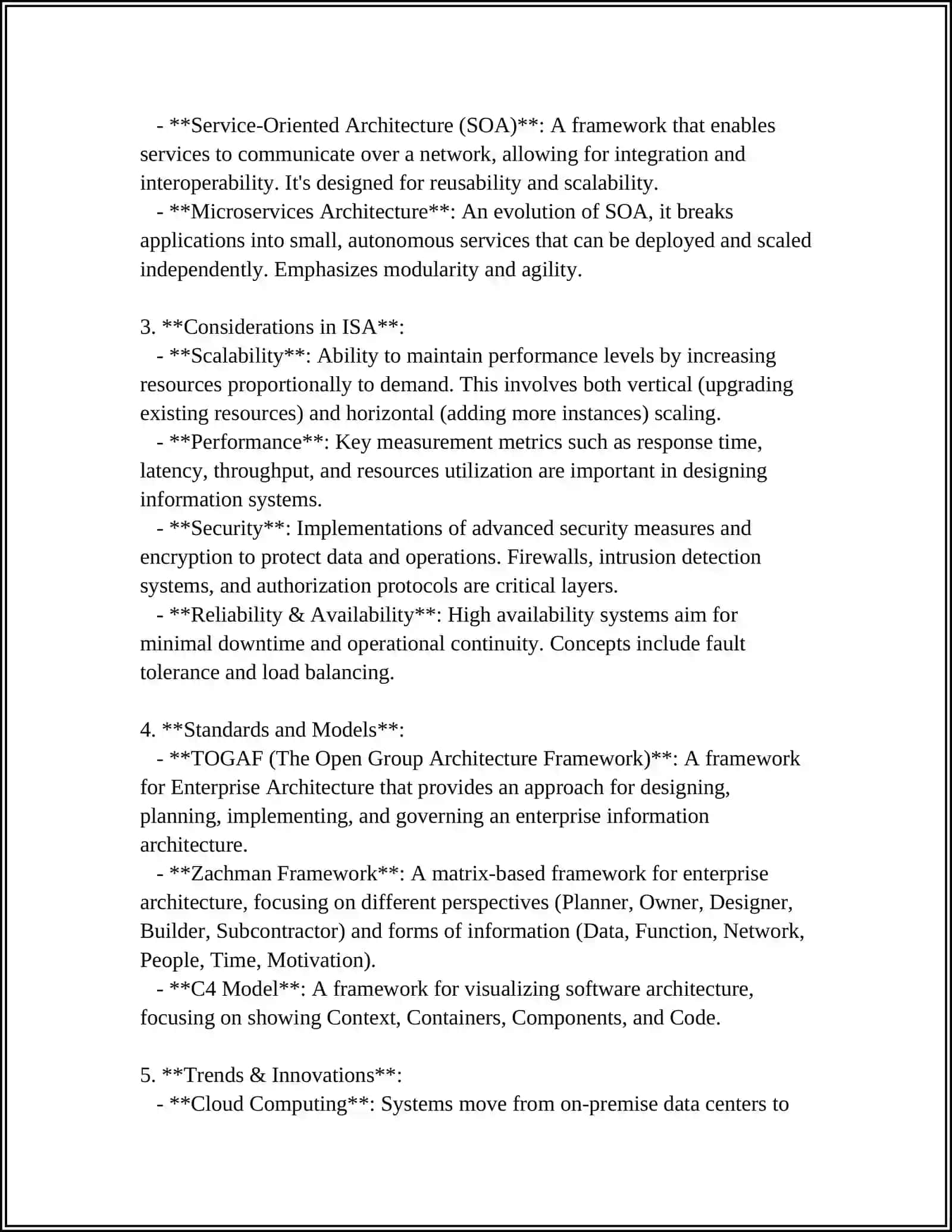 Information System architecture (ISA) 4