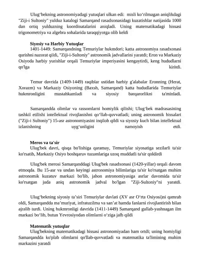 Mirzo Ulugʻbek-davlat arbobi va buyuk olim 4