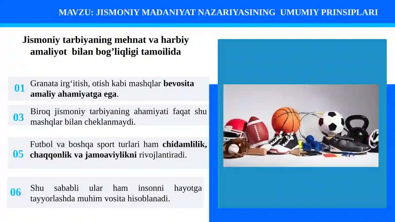JISMONIY MADANIYAT NAZARIYASINING  UMUMIY PRINSIPLARI 4
