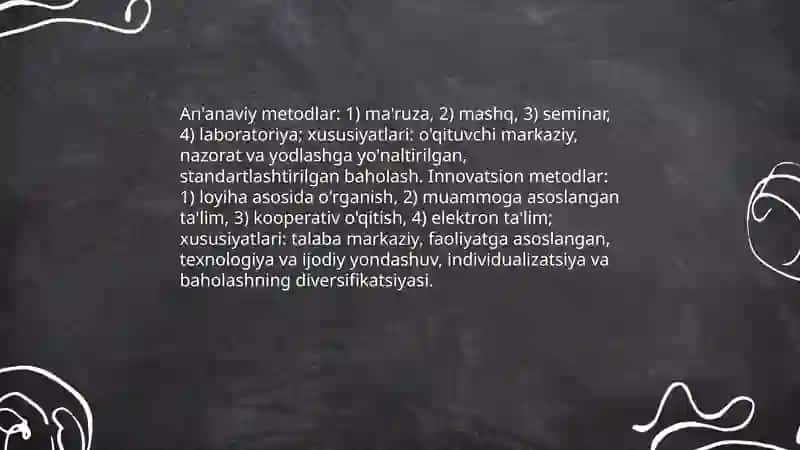 Ta'lim metodlarining tasniflash 4