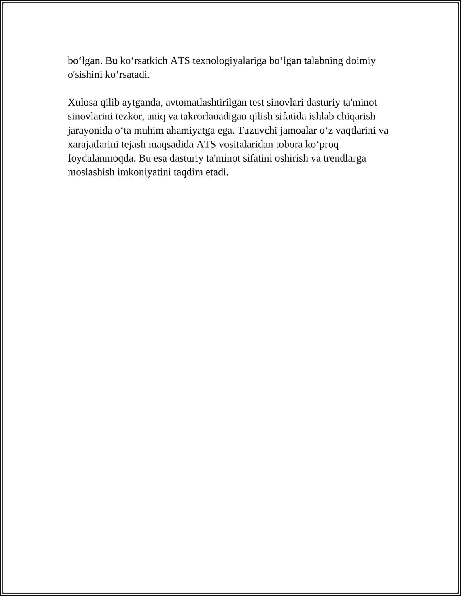 DASTURLARNI TESTLASHNI AVTOMATLASHTIRISH 4