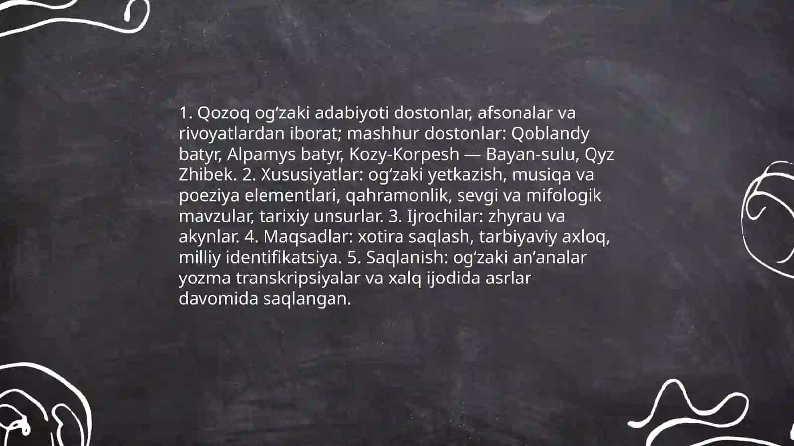 Qozoq adabiyoti haqida ma'lumot olish va oʻrganish 4