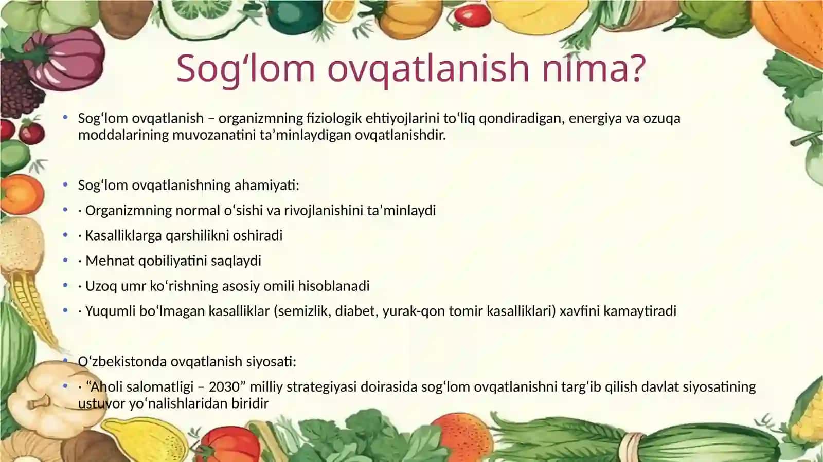 KUNLIK OVQATLANISHMEʼYORLARI. TAOMNOMA TUZISH USULLARI 4