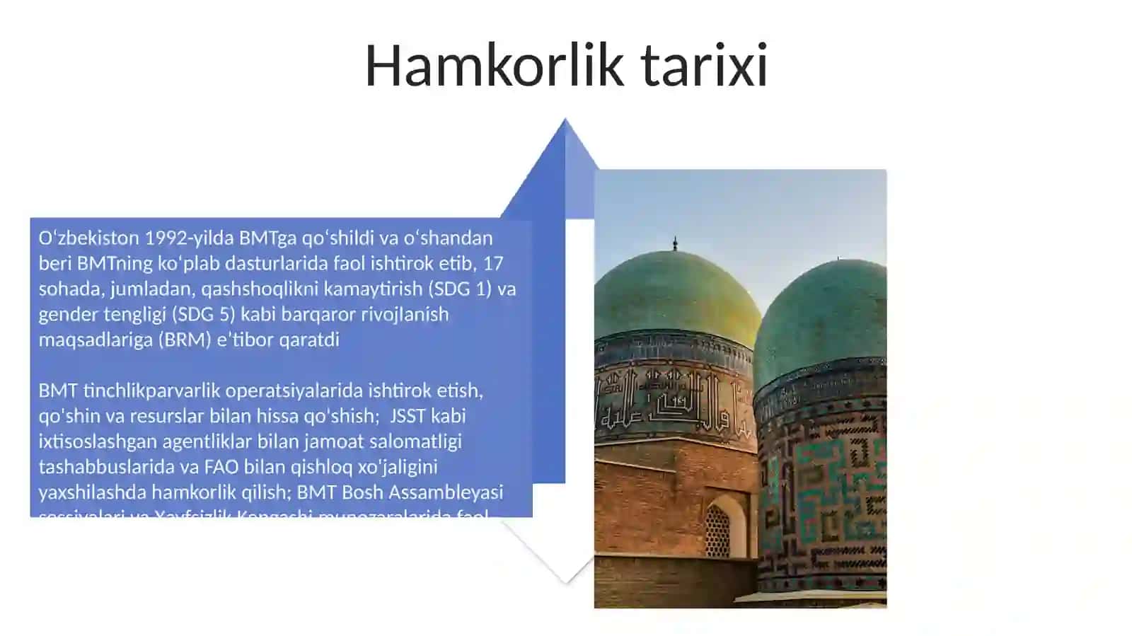 O'zbekiston Respublikasining BMT bilan hamkorligi 4