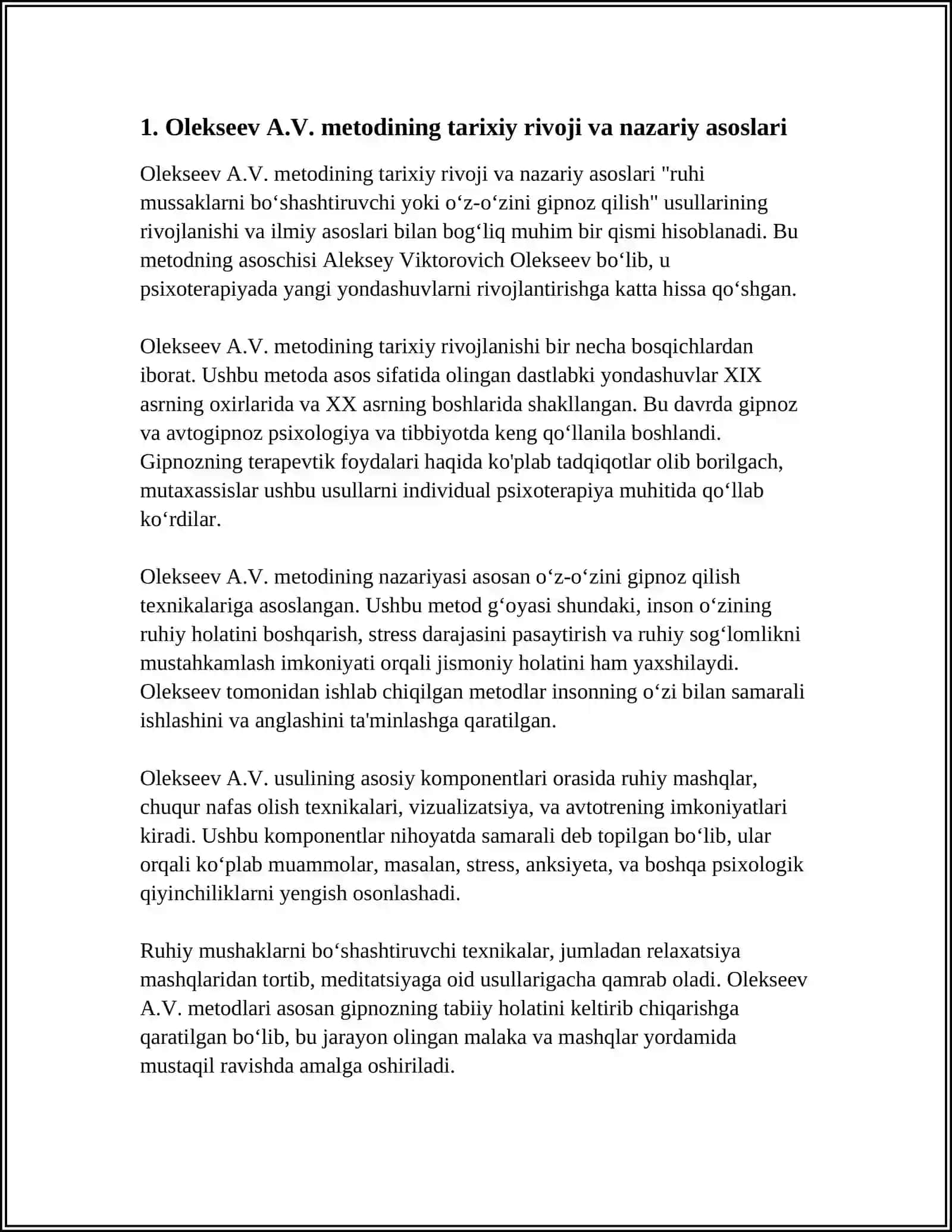 Olekseev A.V. metodlari 4