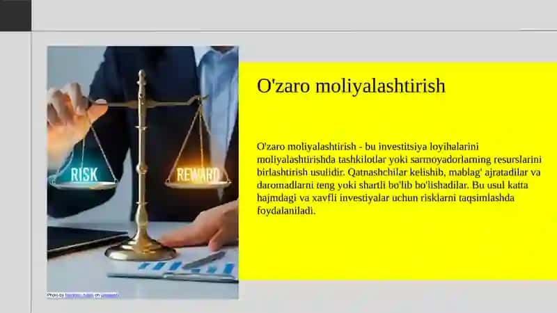 Investitsiya faoliyatini moliyalashtirish usullari 4