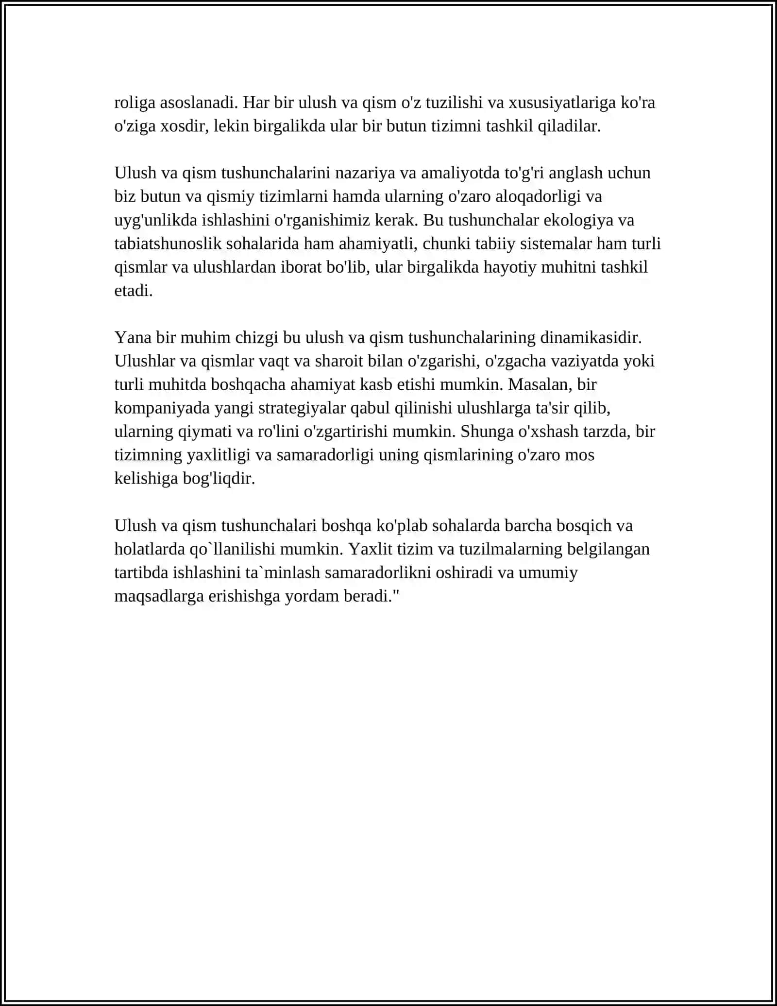 ULUSH VA QISMLAR 4