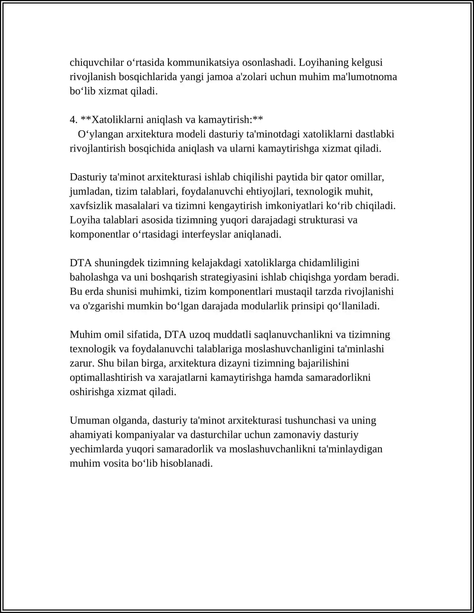DASTURIY TAMINOT ARXITEKTURASI TUSHUNCHASI 4