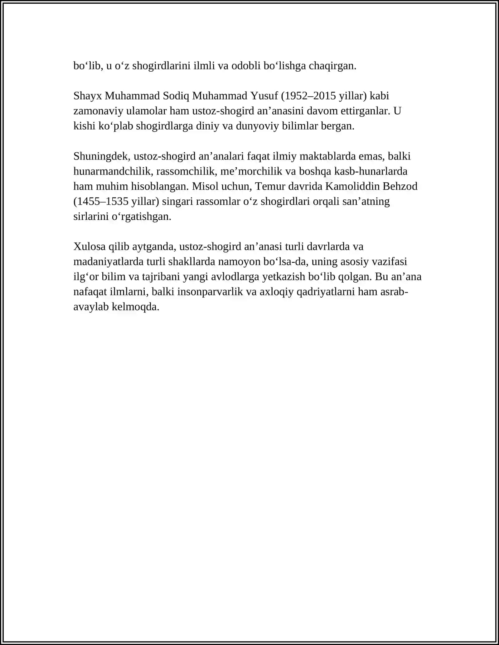 Ustoz va shogird an'analarining tarixi 4