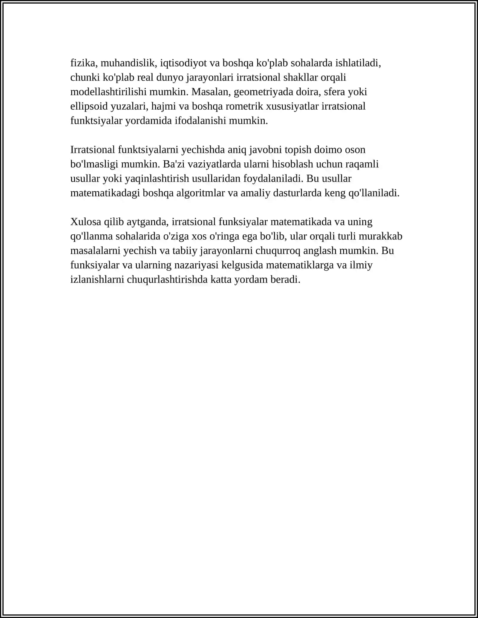 IRRATSIONAL FUNKSIYALARNI INTEGRALLASH 4
