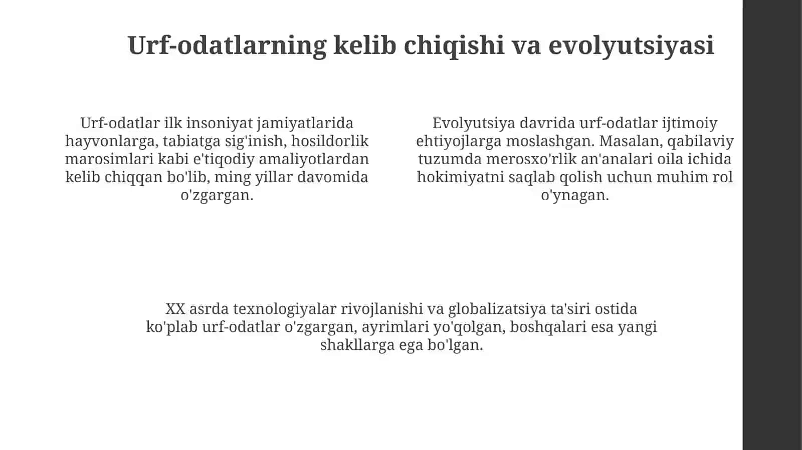 Mavzu: Oilaviy anʼanalarga nimalar kiradi? 4