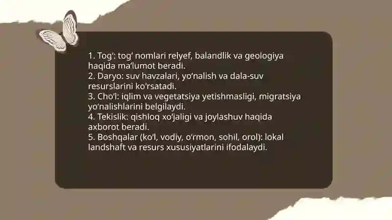 Toponimlarning geografik tasniflanishi 4