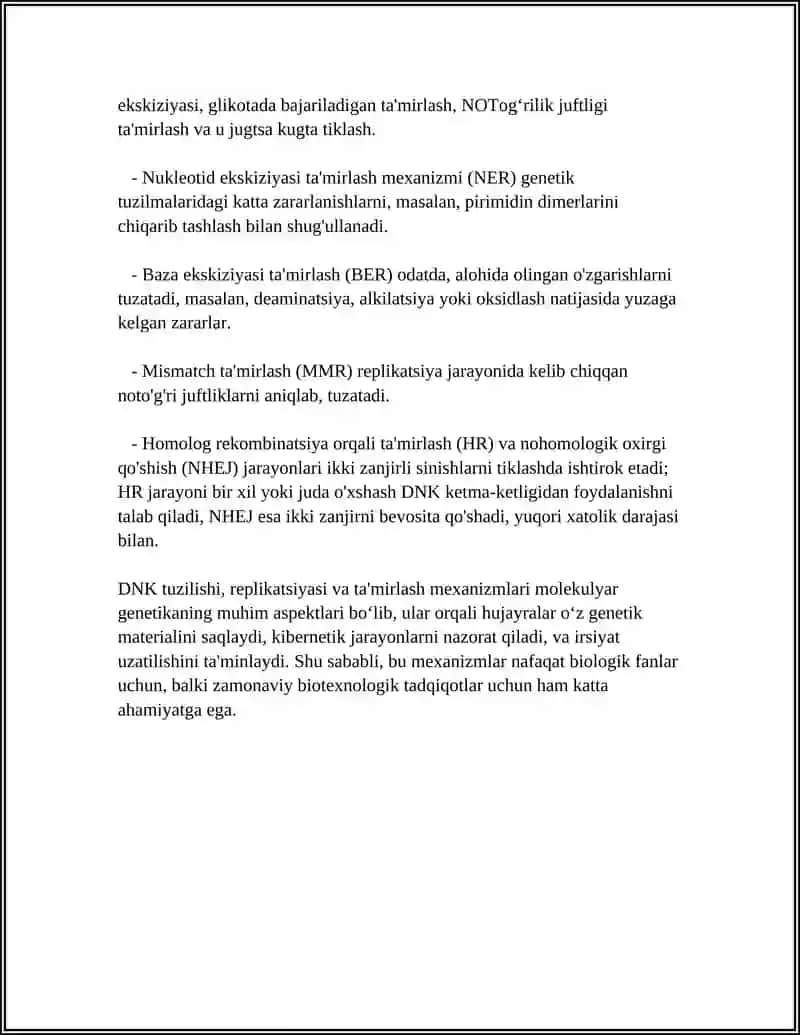 MALEKULYAR BIOLOGYA, MALEKULYAR GENETIKA VA MALEKULYAR BIOTEXNALOGIYA SOXALARI VA ZAMONAVIY USULLARI 4