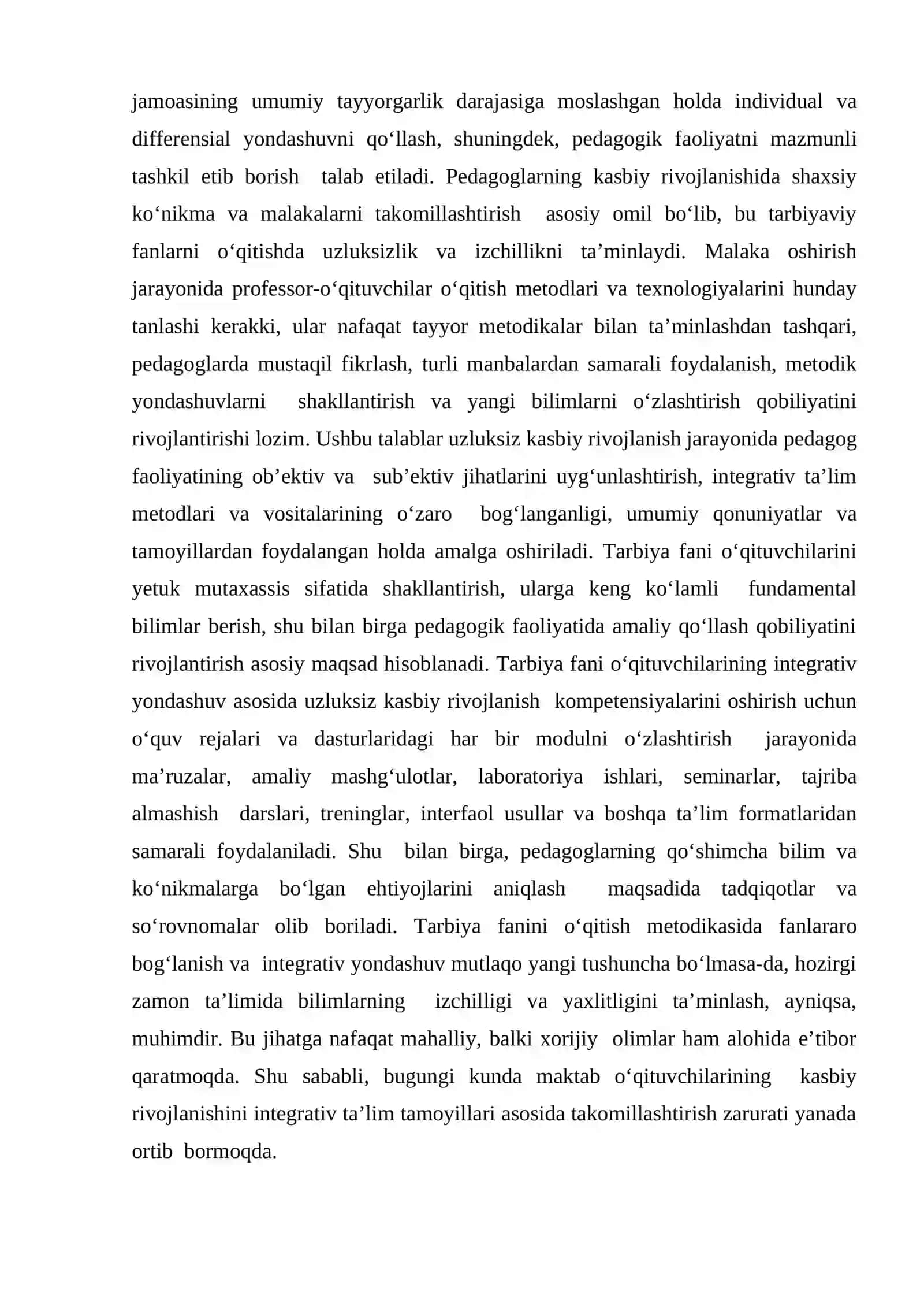 Tarbiya fani o‘qituvchisiga qo‘yiladigan zamonaviy talablar 4