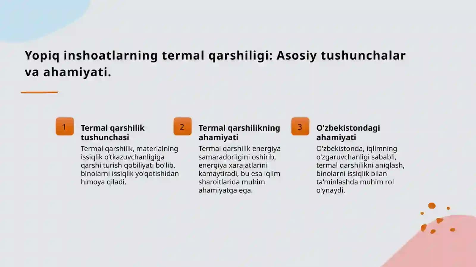 BIR QAVATLI YOPIQ INSHOATLARNI TERMAL QARSHILIGINI ANIQLASH 4