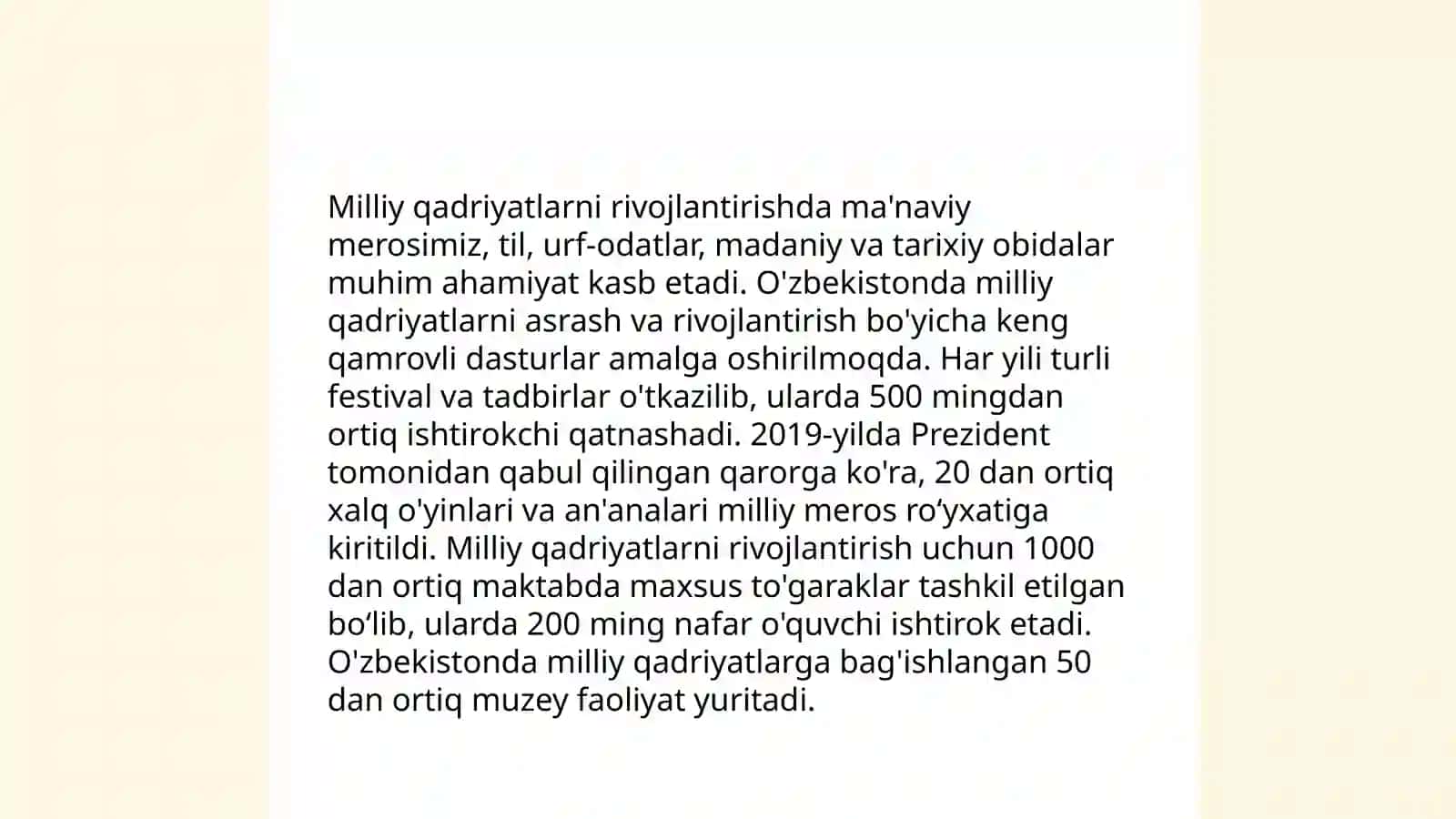 Yangi Oʻzbekistonning maʼnaviy yangilanish dasturlari 4