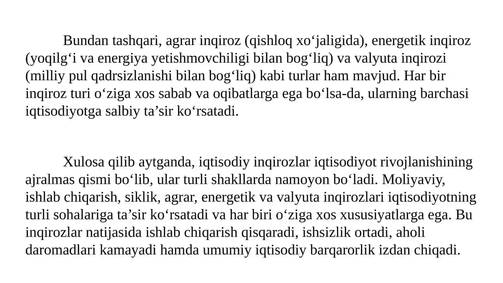 Iqtisodiy inqirozlarning sabablari 4