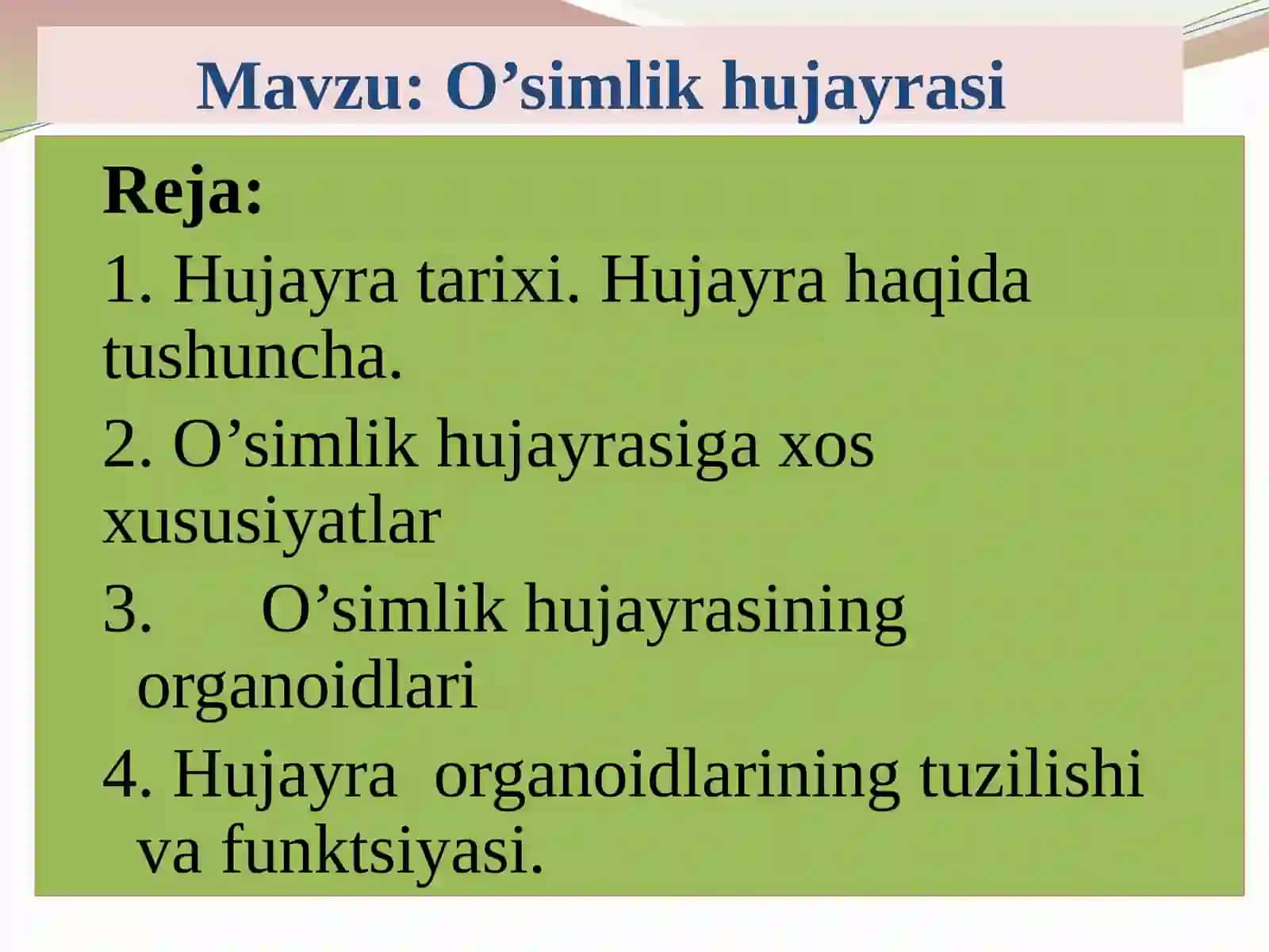 O’simlik hujayrasi 4