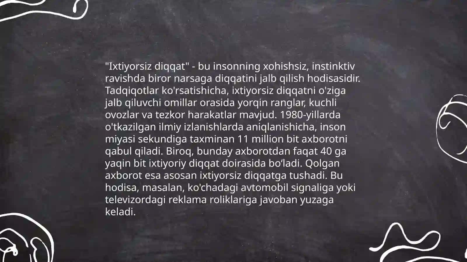 Diqqat turlari va uning xususiyatlari 4
