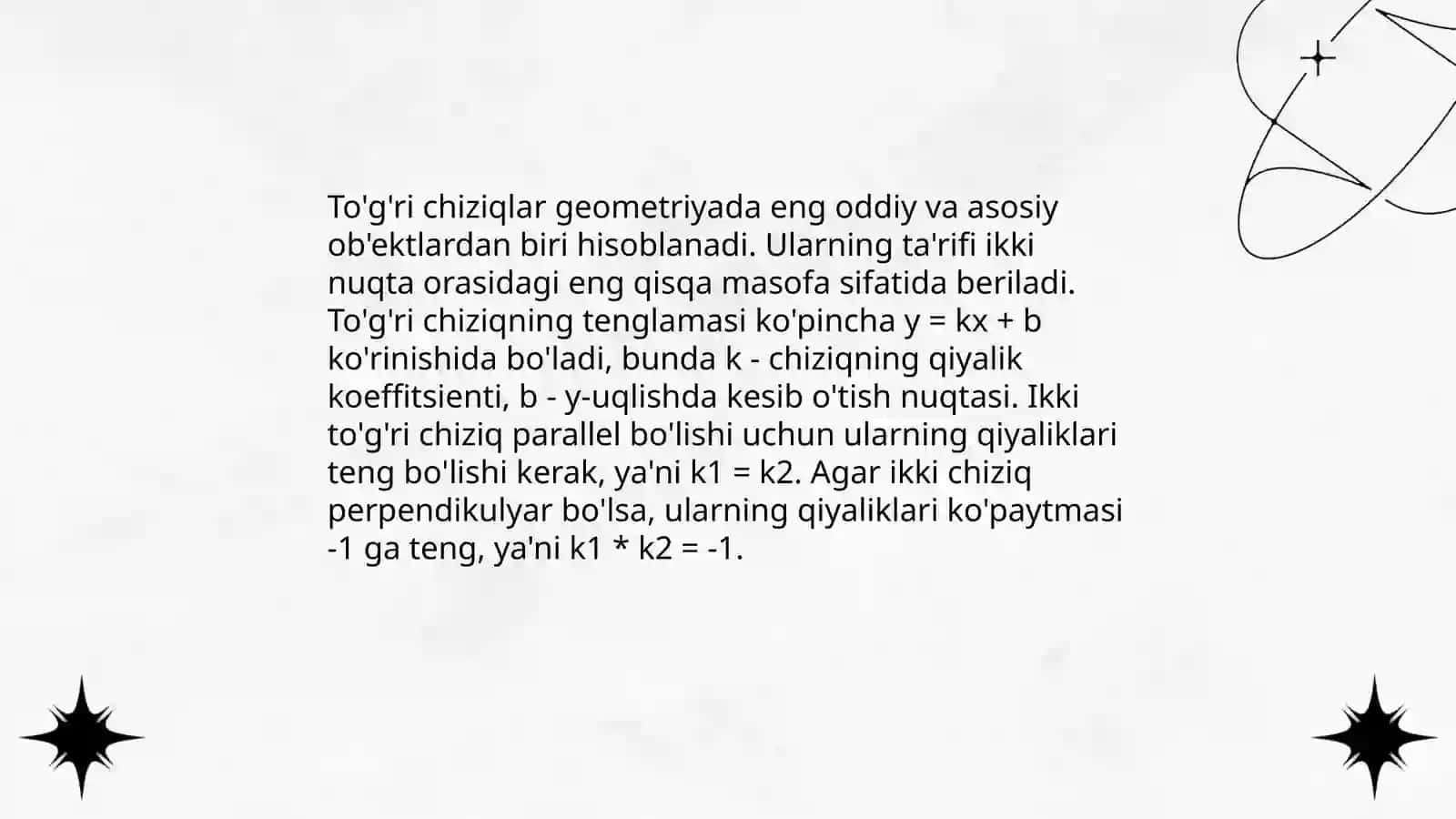 Planimetriya aksiomalarini takrorlash 4