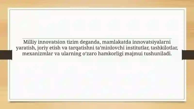 O’zbekistonda Milliy Innovatsion Tizimi 4