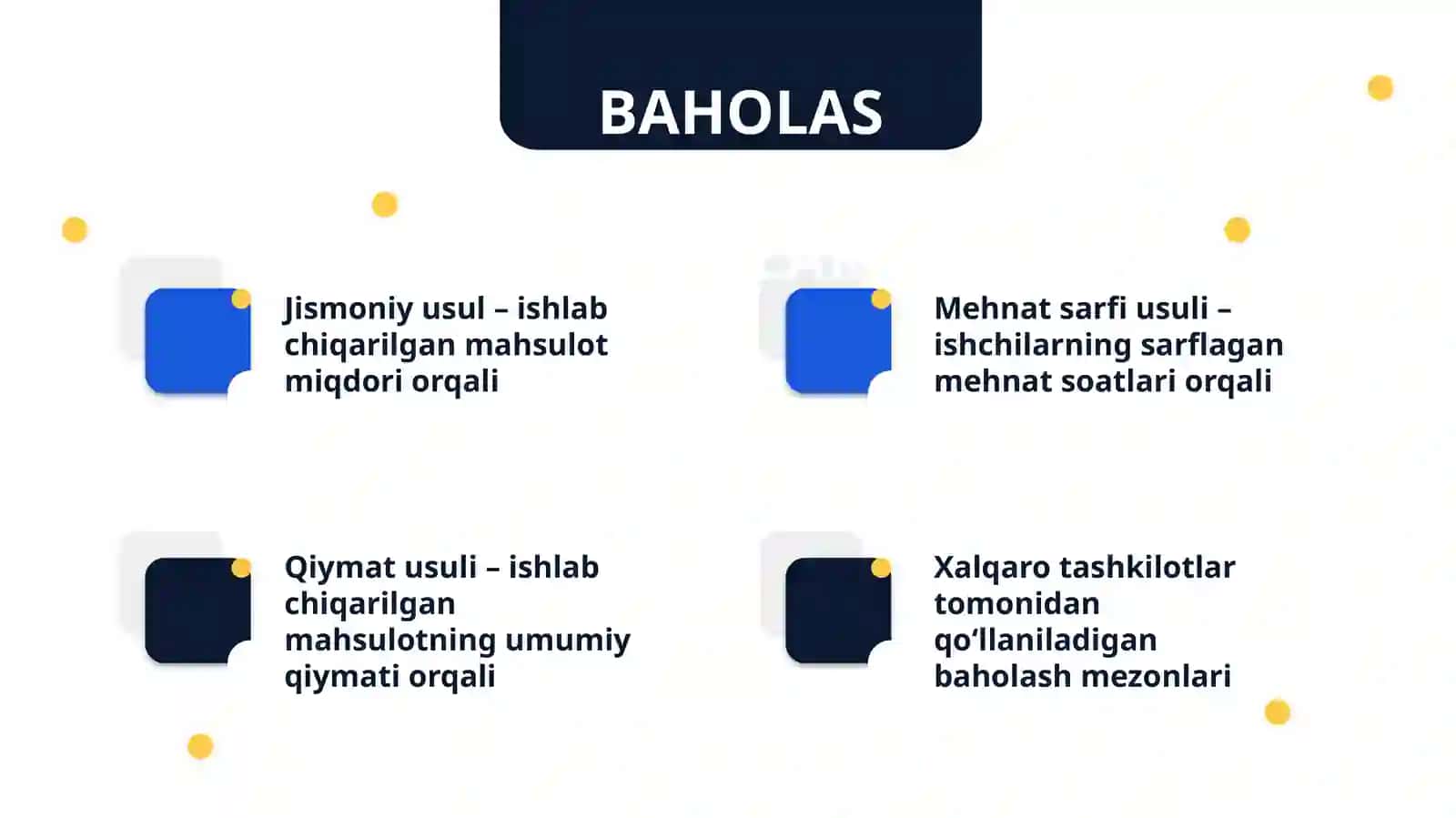 MEHNAT UNUMDORLIGINI BAHOLASH USULLARI 4