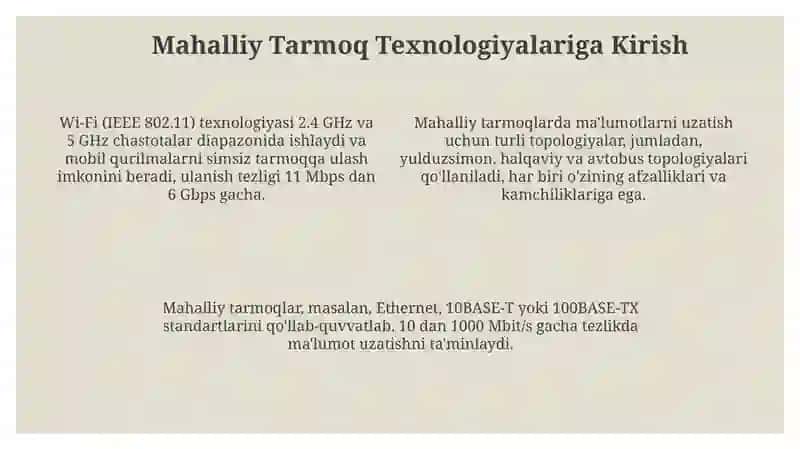 Mahalliy Tarmoq Texnologiyalari 4