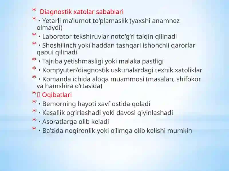Klinik amaliyot dashifokor xatosi 4
