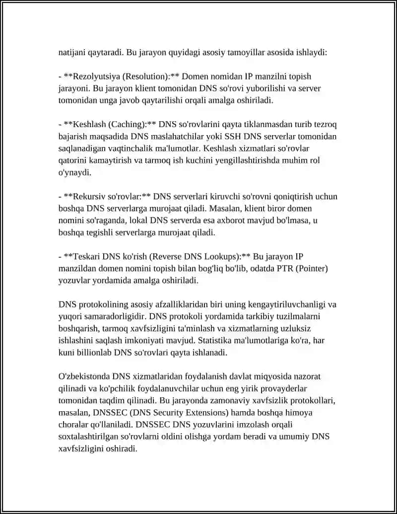 TARMOQDA DNS PROTOKOLINI ISHLATISH 4