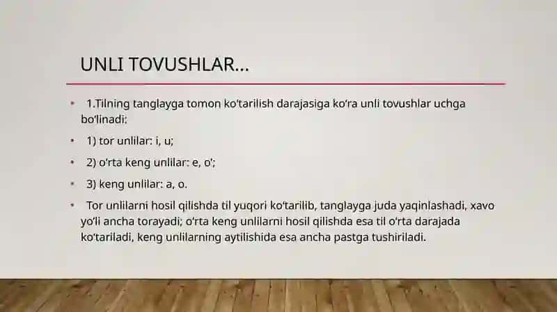 Unli vaundoshtovushlar tizimi 4