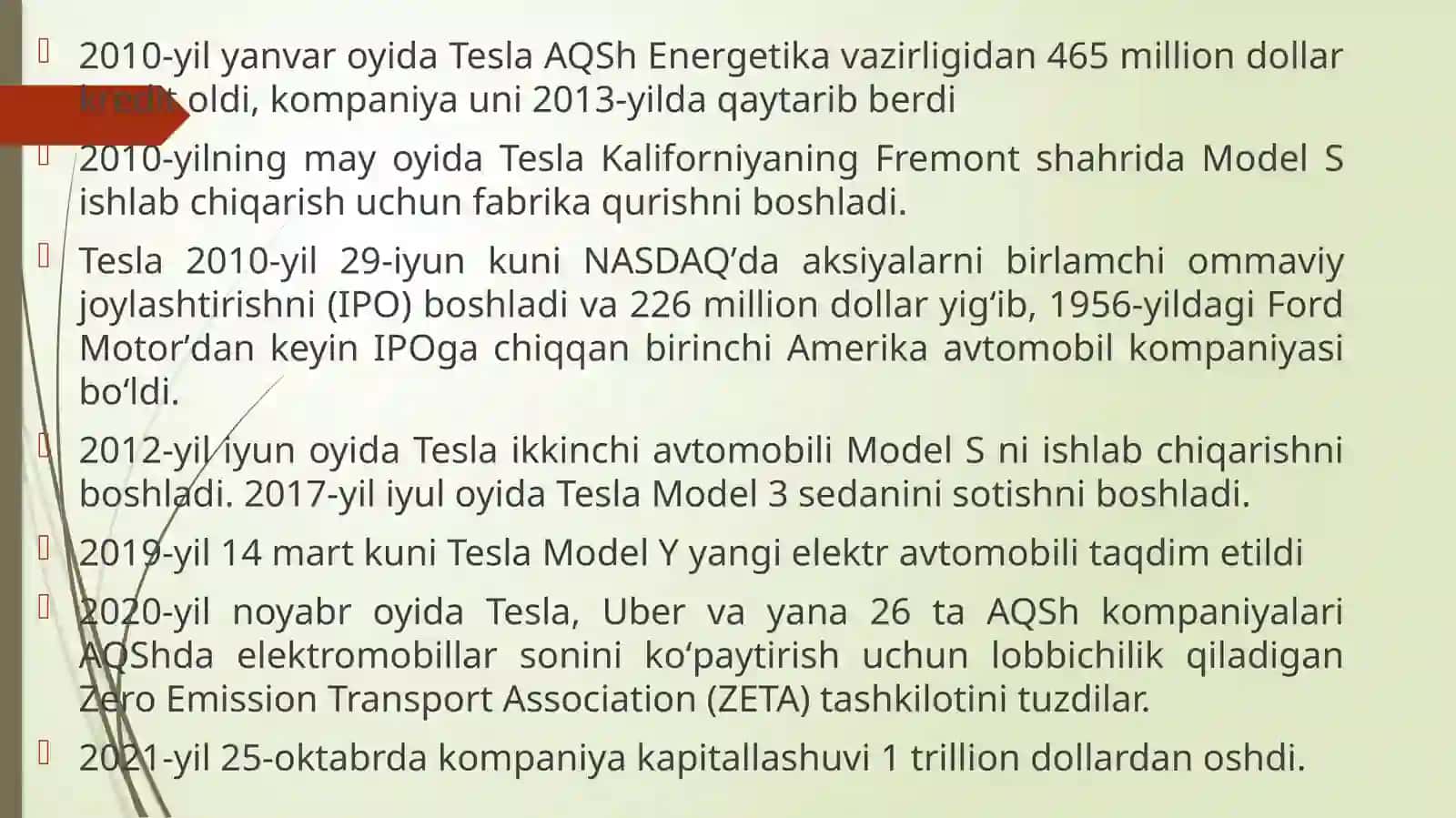 Mavzu: "Tesla" kompaniyasi haqida 4