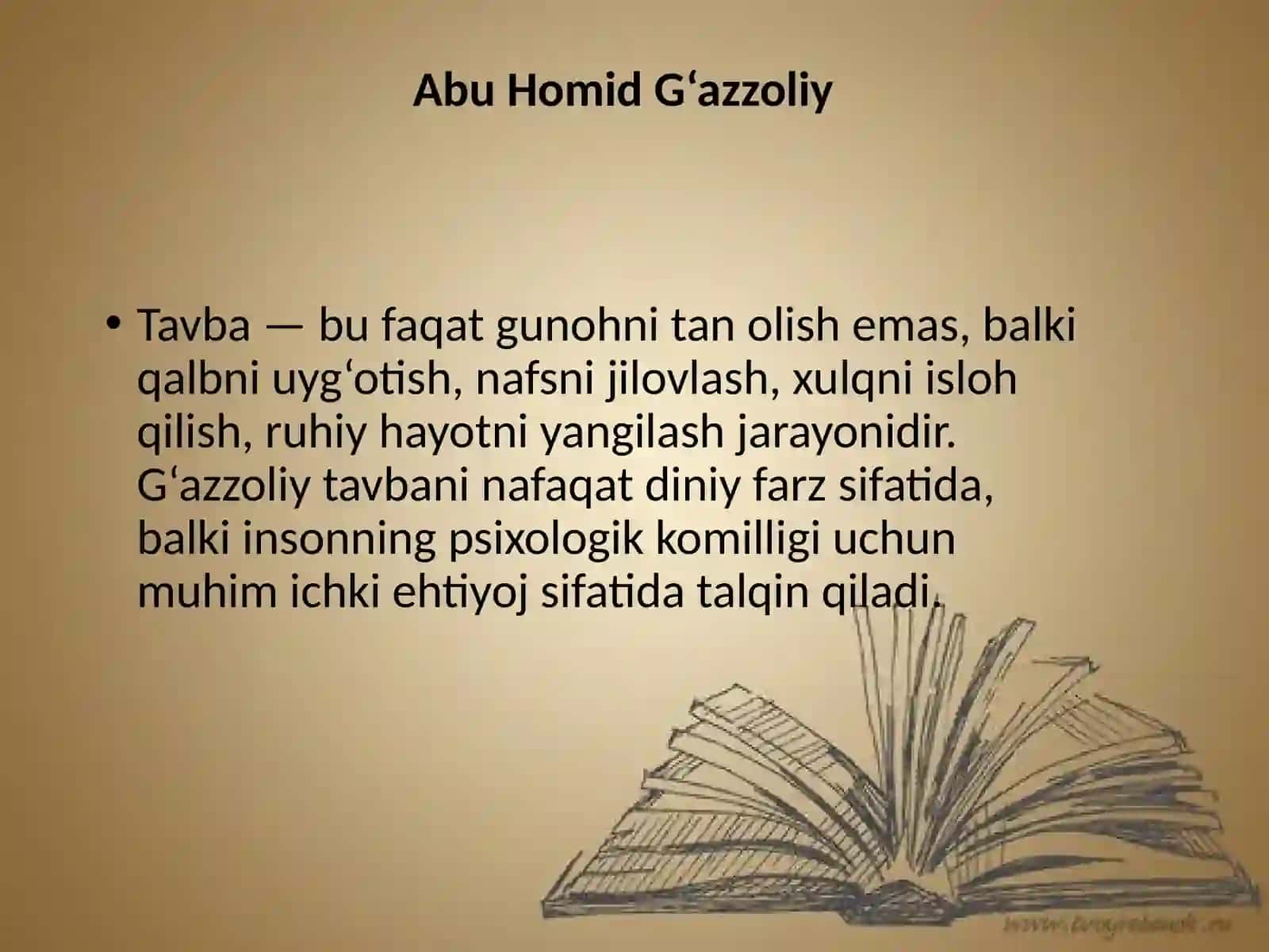 G'AZZOLIY"TAVBA" Asartahlili bo'yicha esse 4