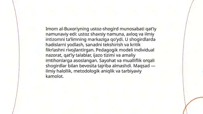Imom Al Buxoriyning pedagogik qarashlari 4