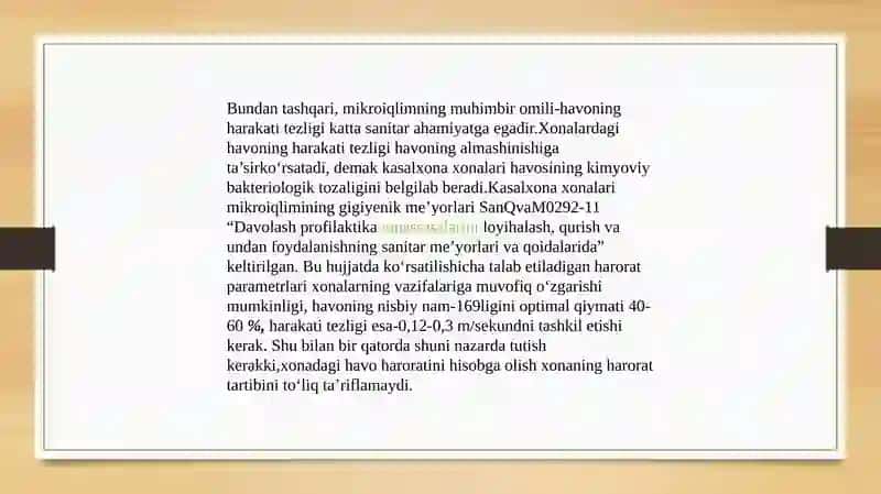 Kasalxonadamikroiqlimninggigiyenikahamiyati 4