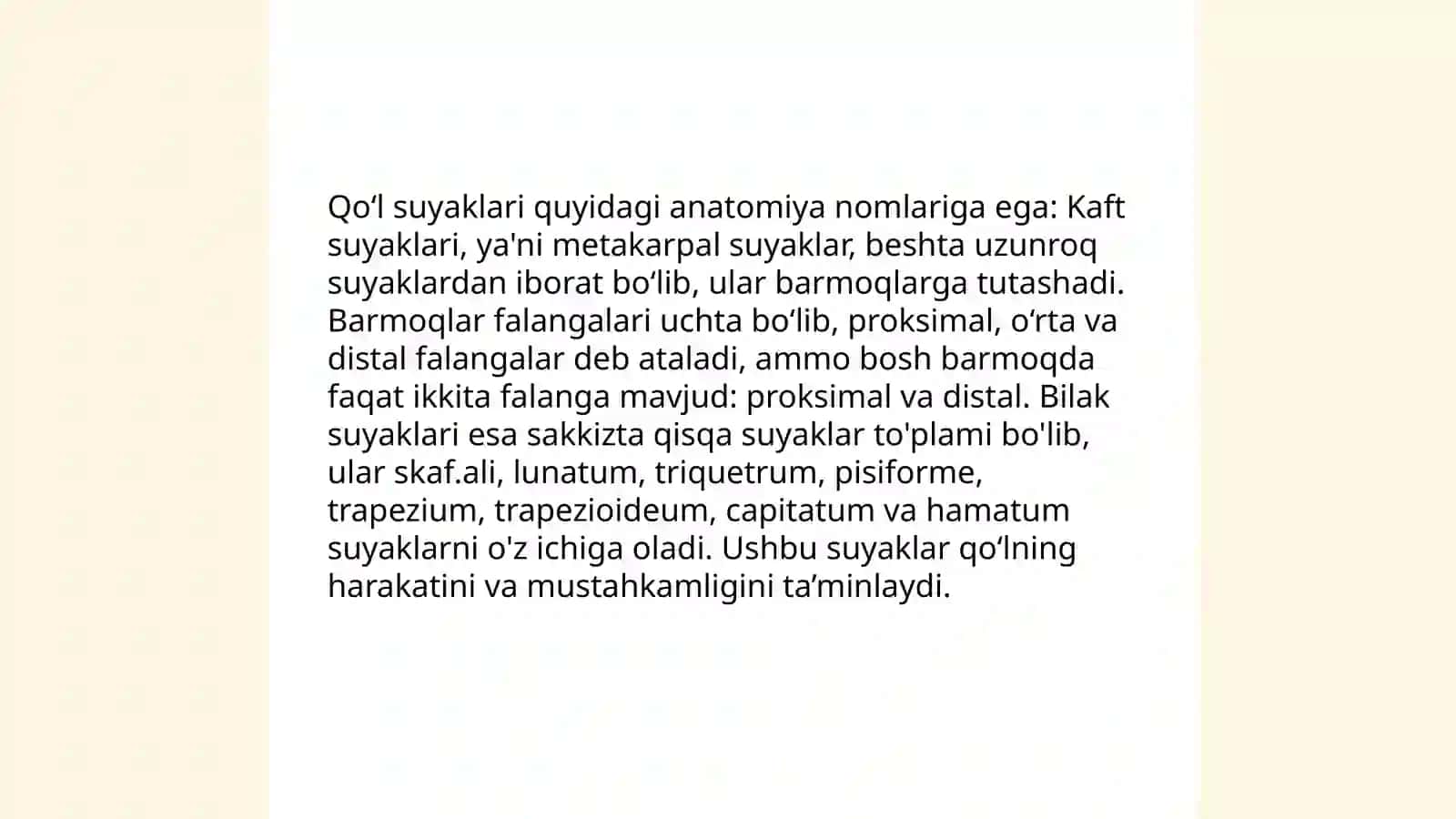 Qo‘l Suyaklarining Tuzilishi 4