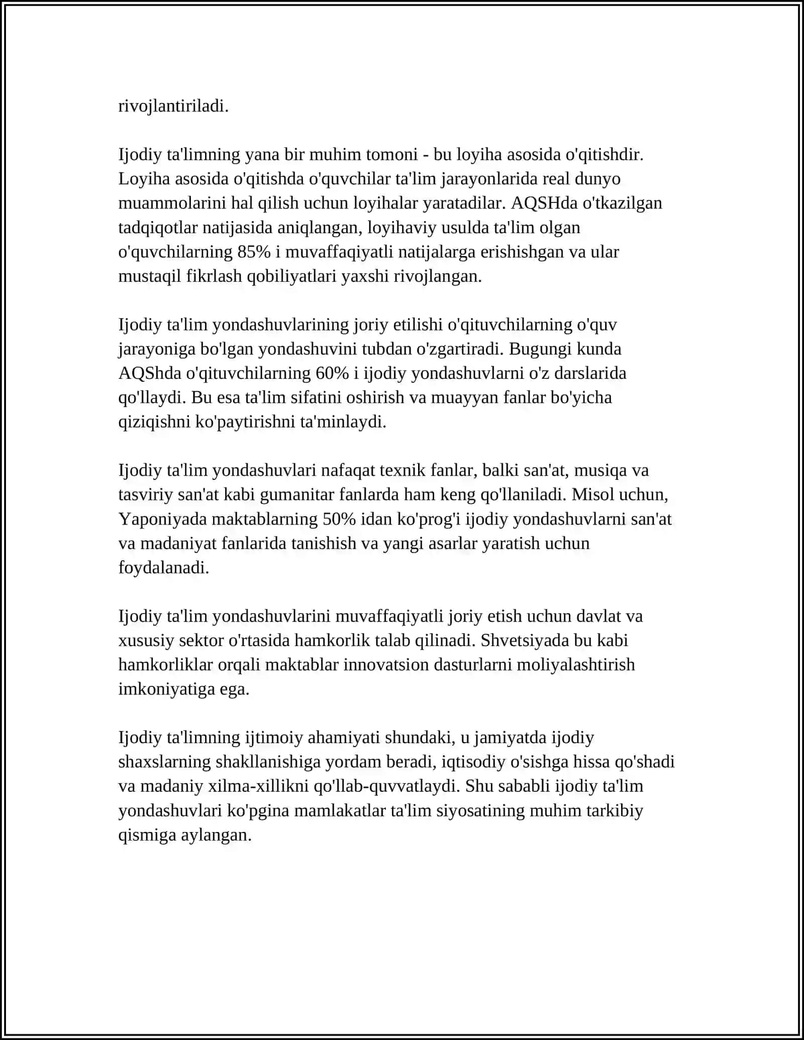 PEDAGOGIK IJODKORLIK. PEDAGOGIK MADANIYAT 4