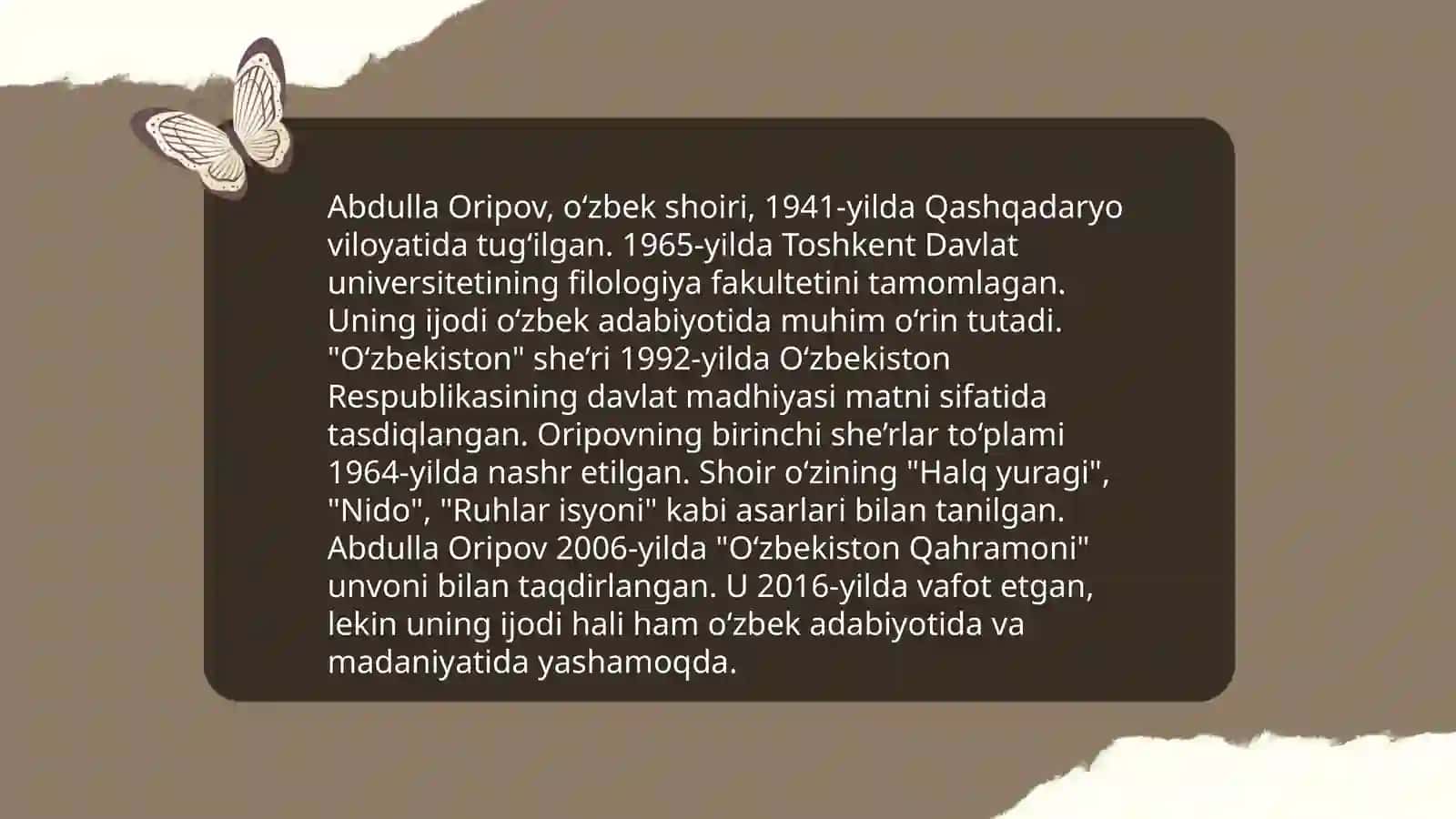 Abdulla Oripovning hayoti 4