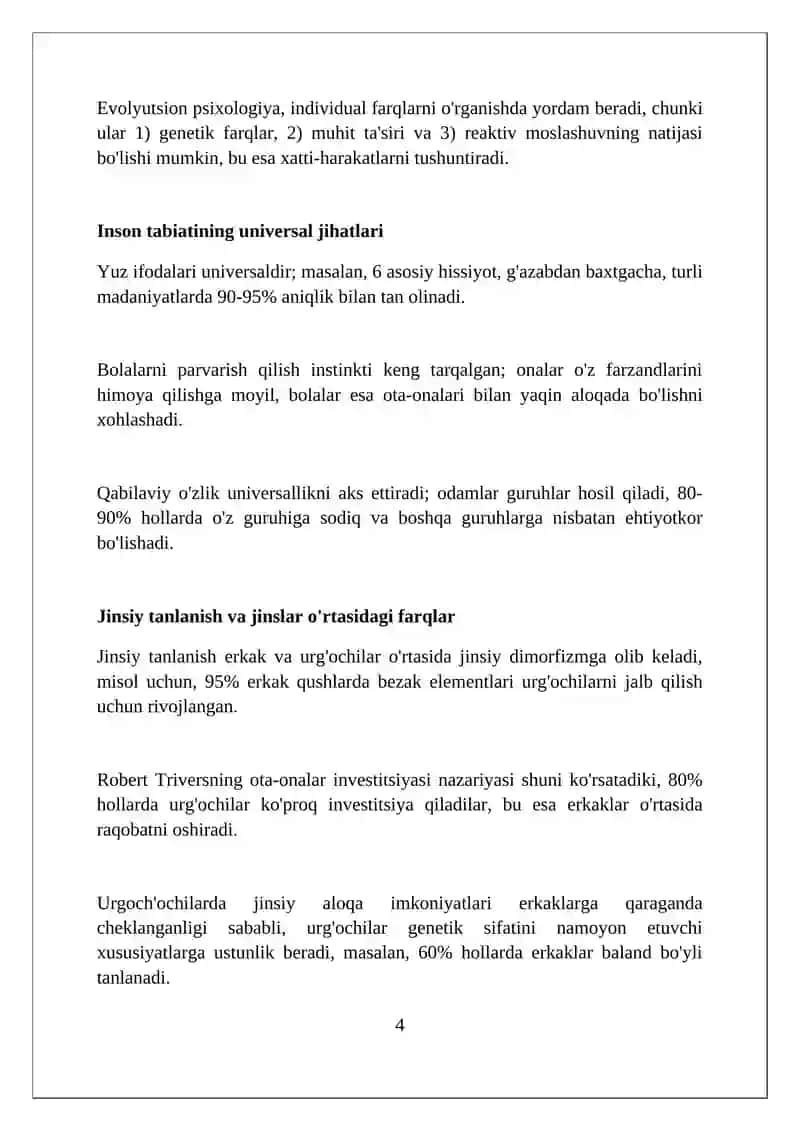 Evolutsion psixologiyaga kirish 4
