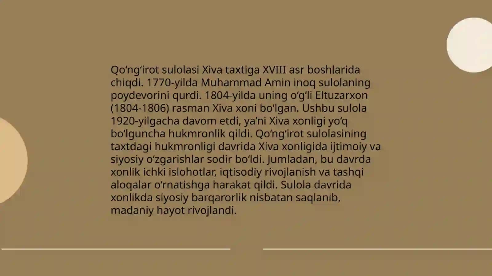 Xiva Xonligida qo‘ng‘irotlar boshqaruvi hayoti 4
