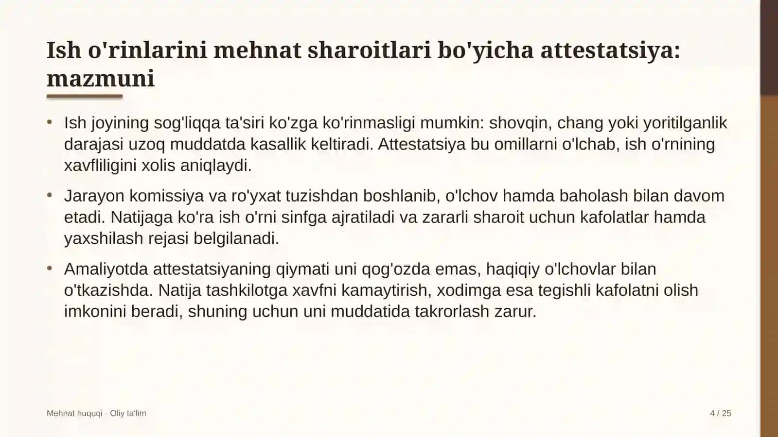 tez tibbiy yordam xizmatida ish o'rinlarini mehnat sharoitlari bo'yicha attestatsiyadan o'tkazish 4153 4