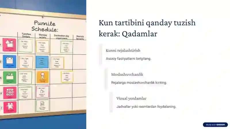 Bolalarning kun tartibini tashkillashtirish 4