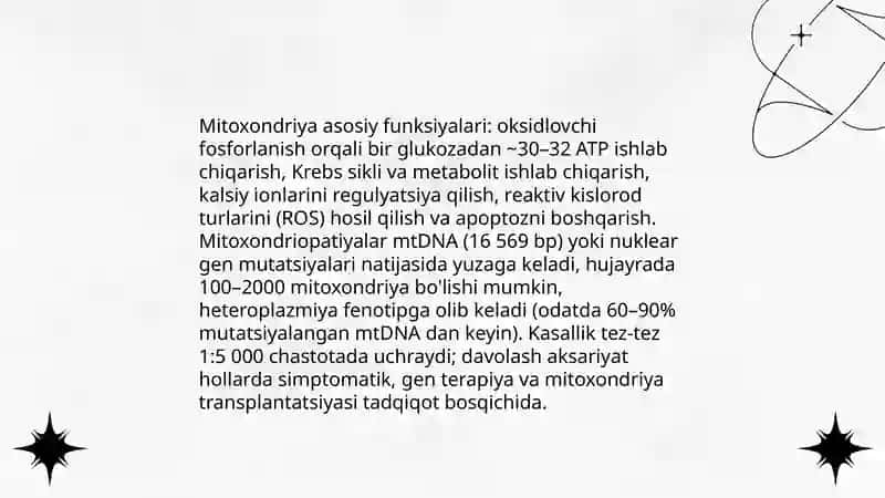 Bioenergetikaning tibbiy ahamiyati 4