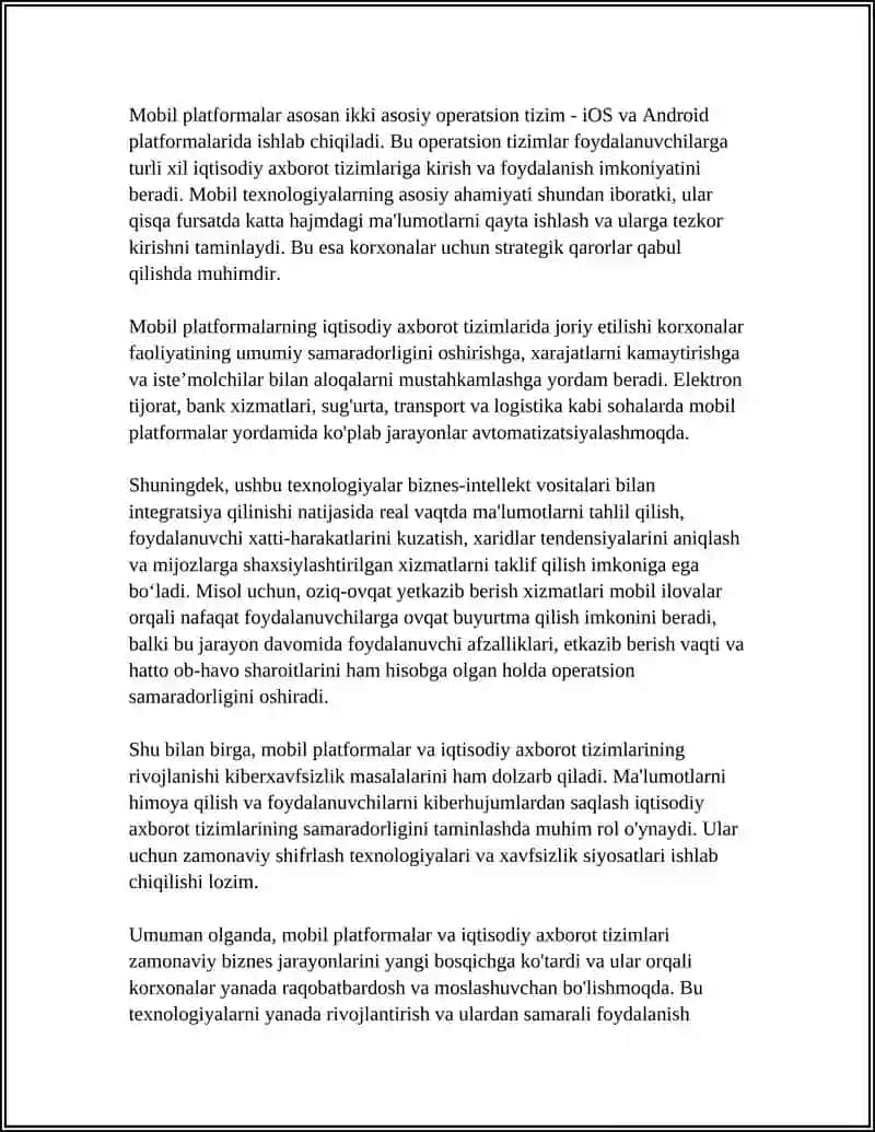 IQTISODIY AXBOROT TIZIMLARIDA MOBIL PLATFORMALAR TEXNOLOGIYASINING O‘RNI VA AHAMIYATI 4