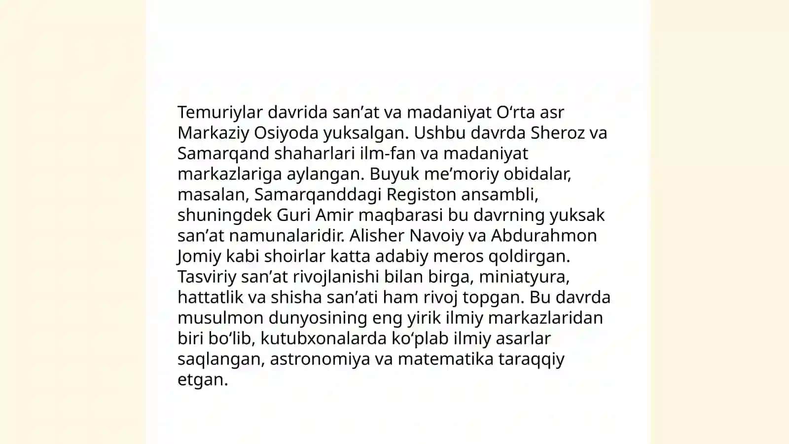 Temuriylar davrida maʼnaviy-maʼrifiy yuksalish 4