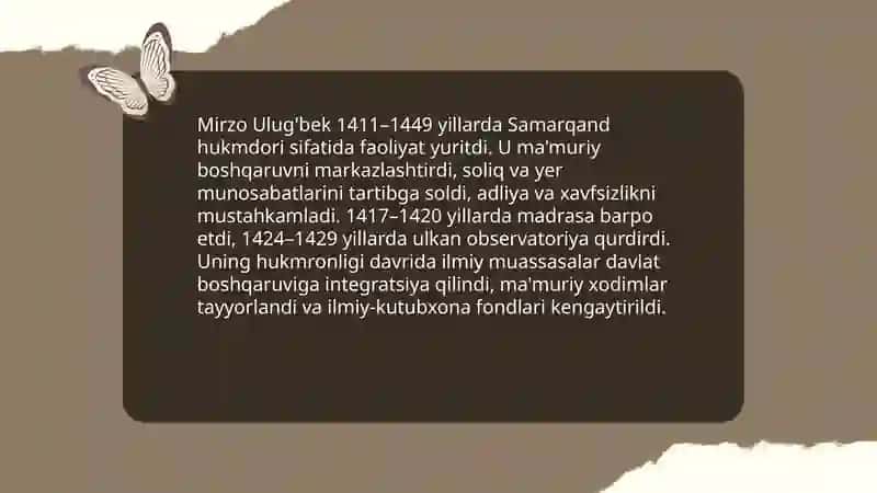 Mirzo Ulug'bek davlat arbobi buyuk olim 4