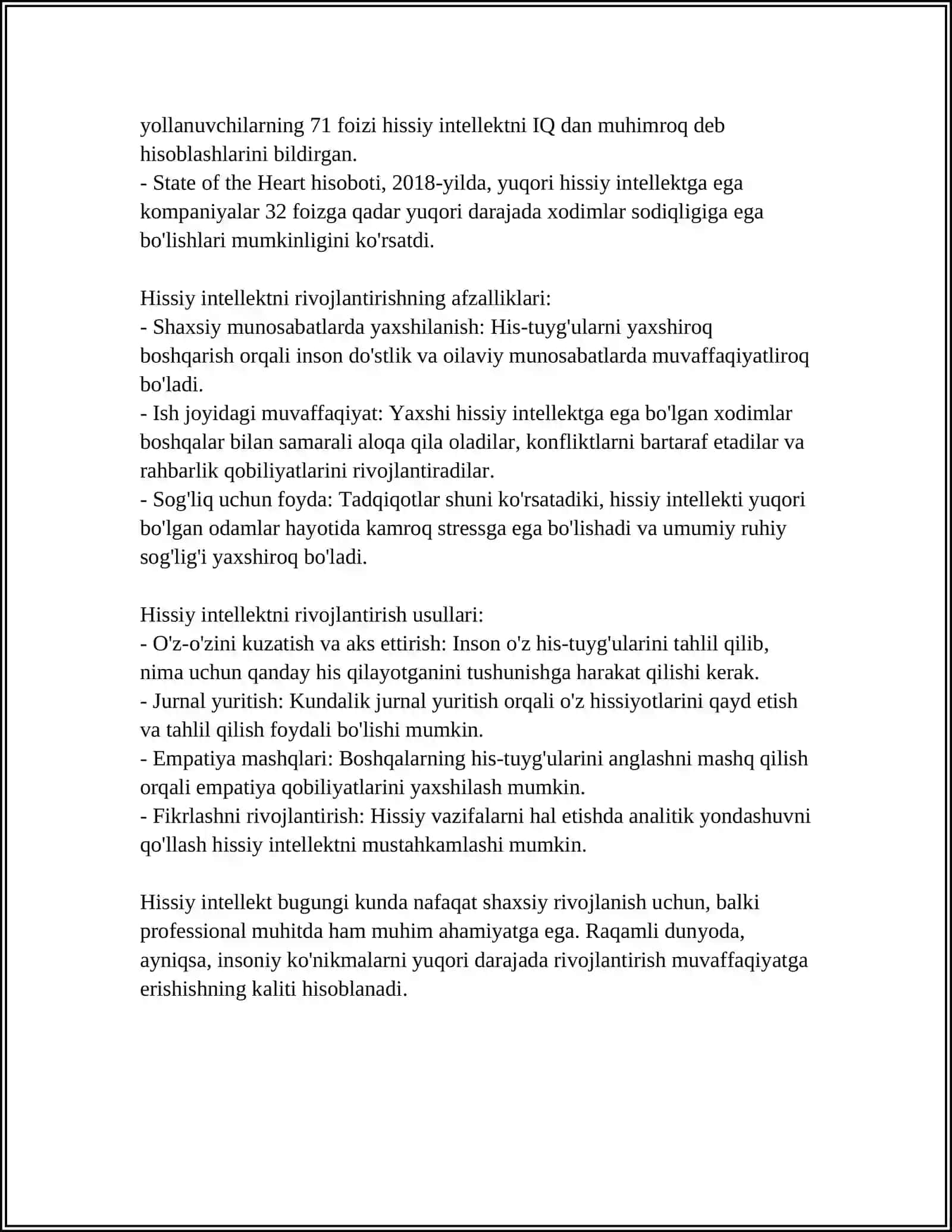 Hissiy intellekt (Emotional Intelligence) 4