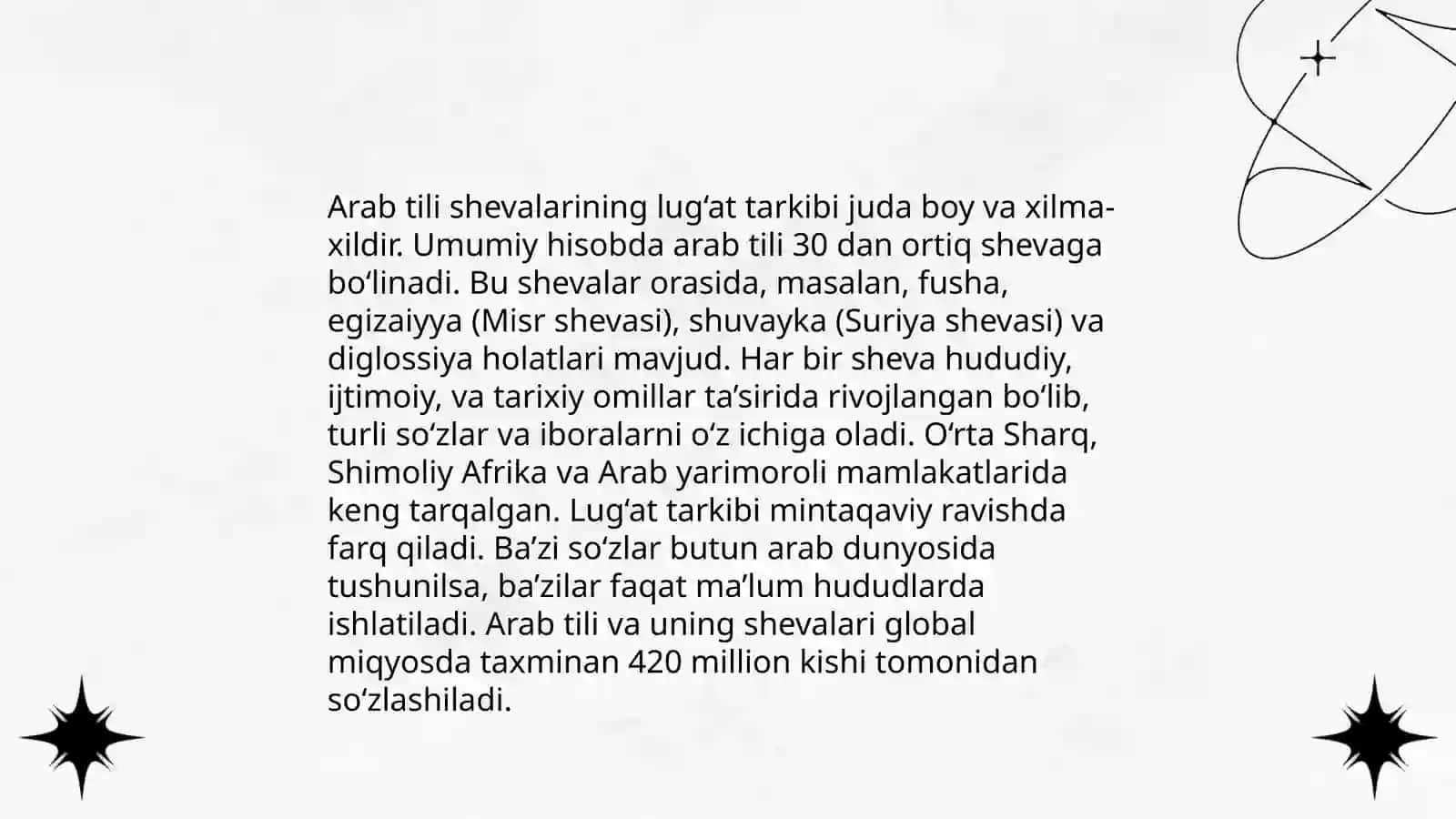 Arab tili shevalari va ularning farqlari 4