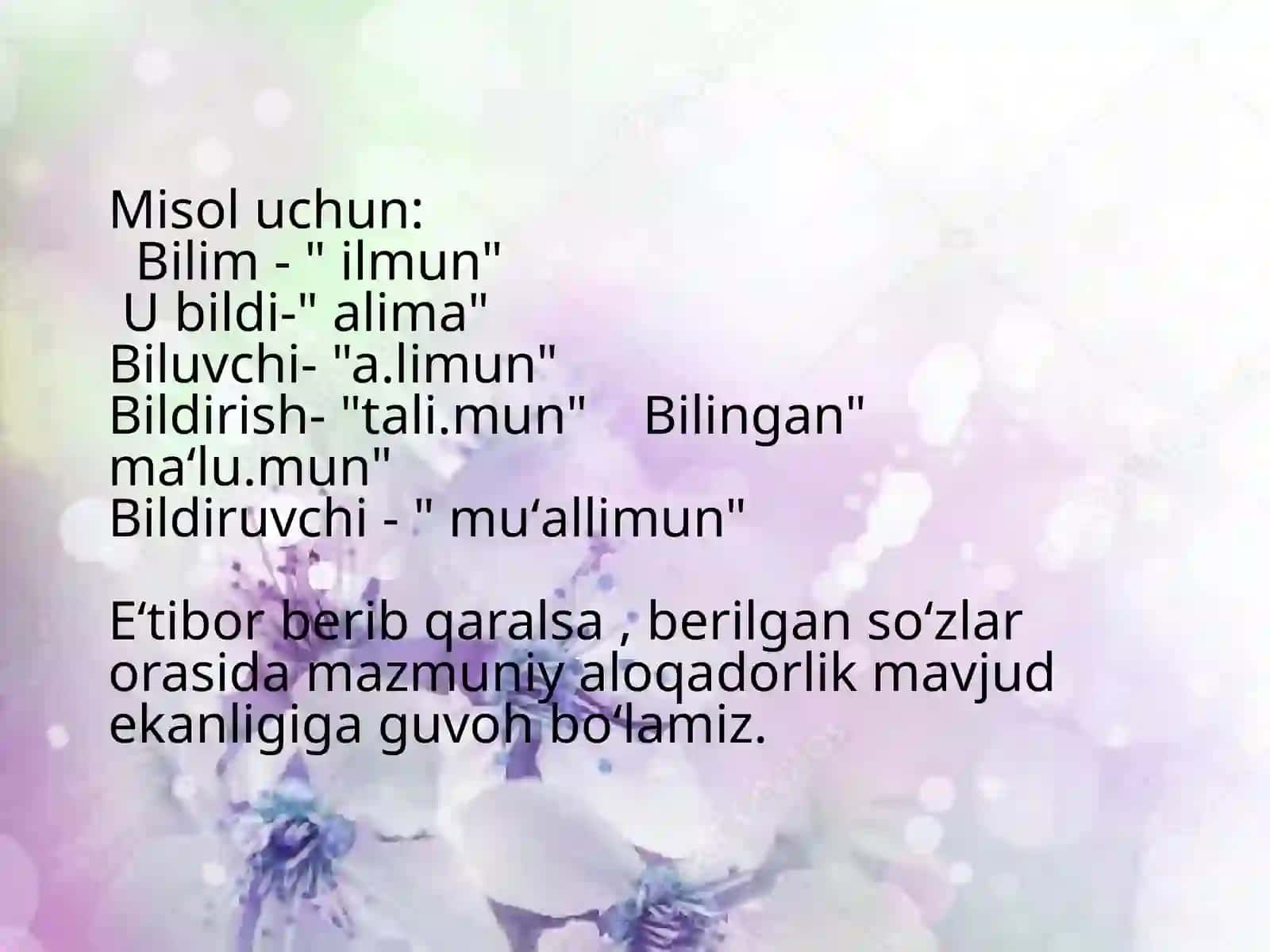 So‘z o‘zagi va o‘zakning turlari 4
