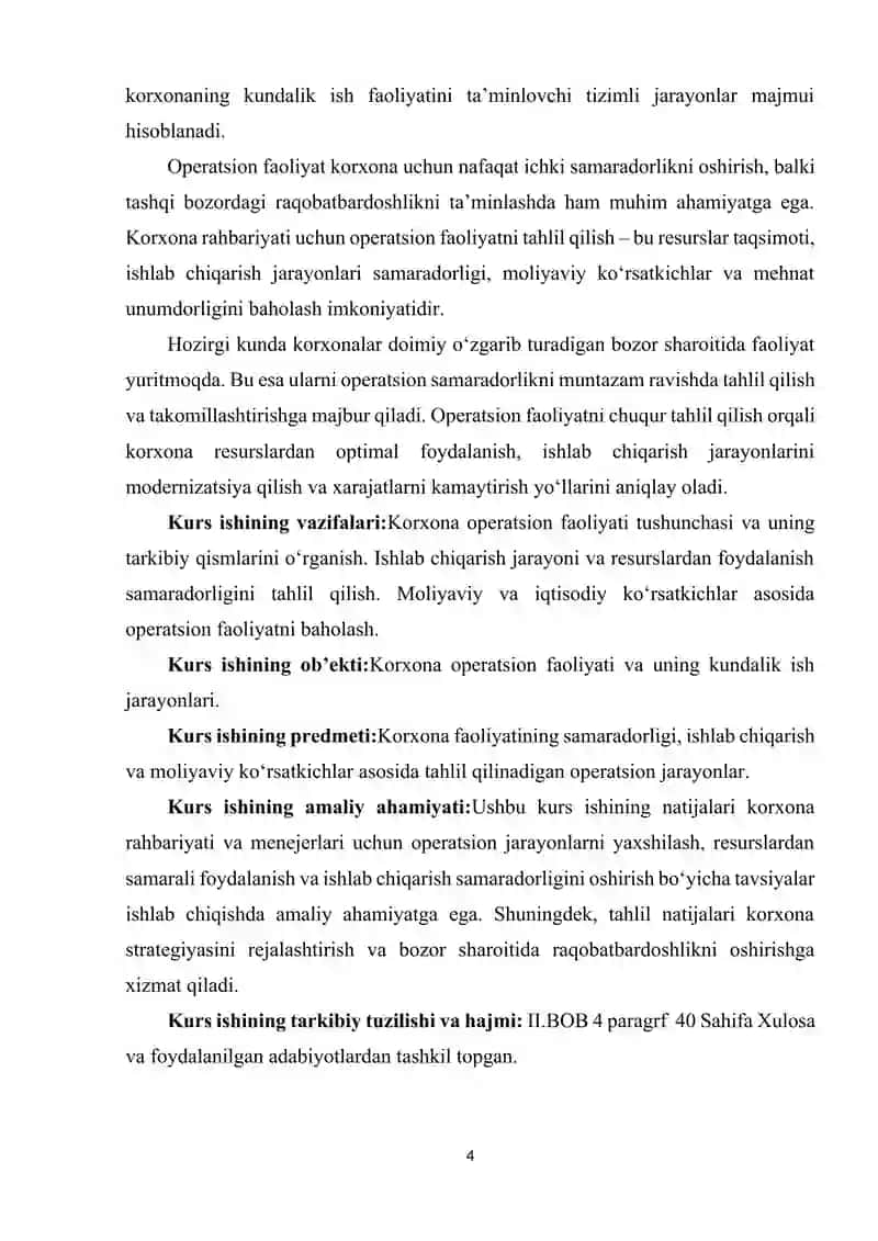 KORXONA OPERATSION FAOLIYATI TAHLILI. 4