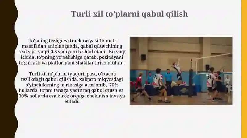 Voleybolda to‘pni uzatish va qabul qilish texnikasi 4